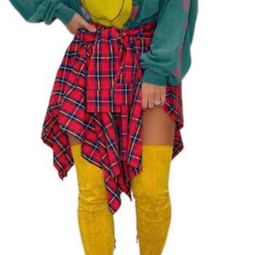 Flannel shirt skirt